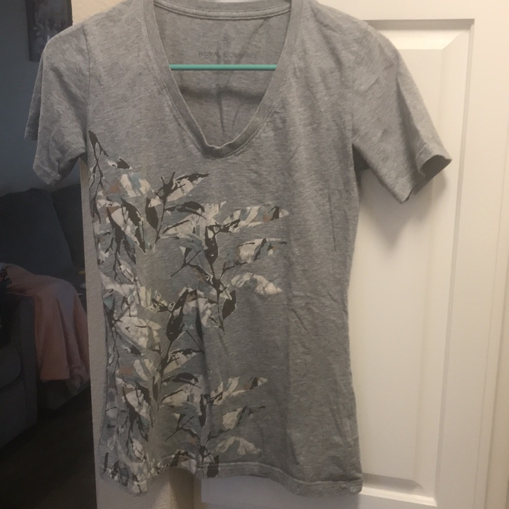 Royal Robbins 100% organic cotton grey leaf motif short sleeve T-shirt - Picture 2 of 9